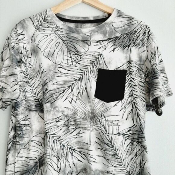 URBAN HERITAGE Crewneck T-shirt Tropical Leaf Print Tie-Dye Men's Sz M - Picture 3 of 9